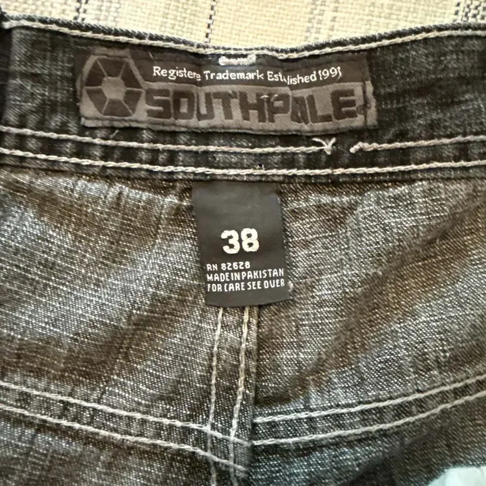 Vintage Y2K Southpole 4180 Black Wash Baggy Wide Leg Denim Jeans Men's Size 38